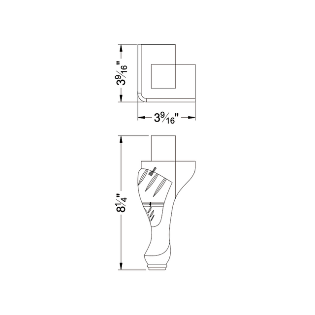 Traditional Light Oak Wood Queen Anne Legs
