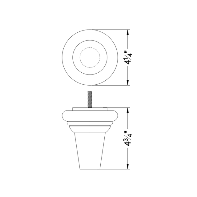 4 3/4'' Natural Finish Bun Feet
