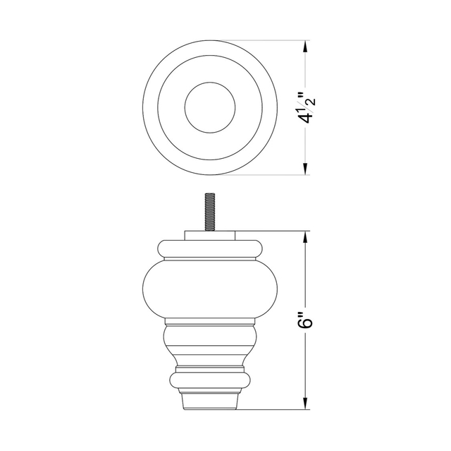 6''VALENCIA Finished Turned Furniture Feet