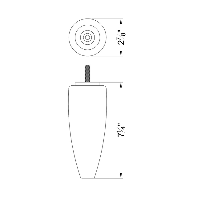 7 1/4'' Tapered Turned Bun Feet