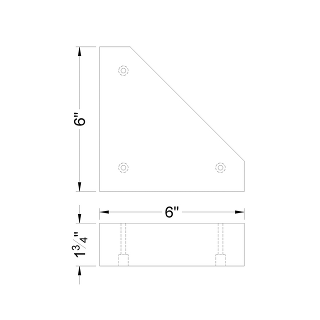 1 3/4'' Black Corner Wooden Feet 