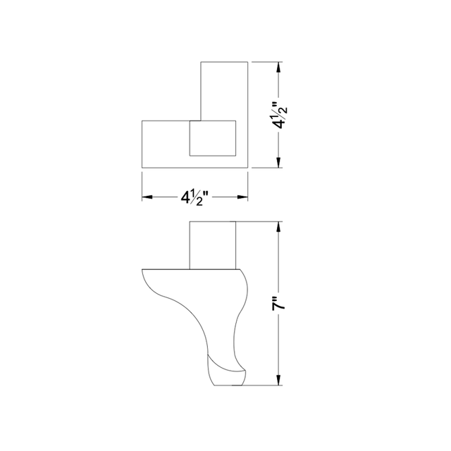 7'' Espresso Brown Wood Queen Anne Furniture Legs