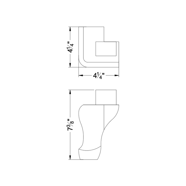 7 3/8'' Espresso Brown Wood Queen Anne Furniture Legs