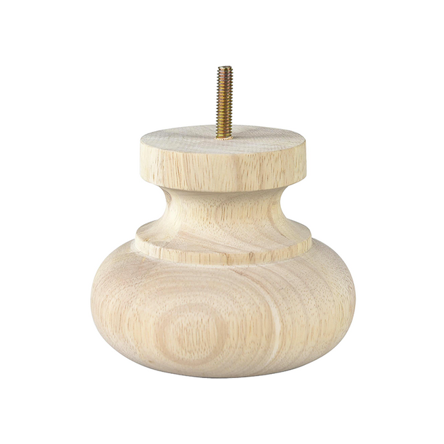 4'' Wooden Unfinished Round Bun Feet
