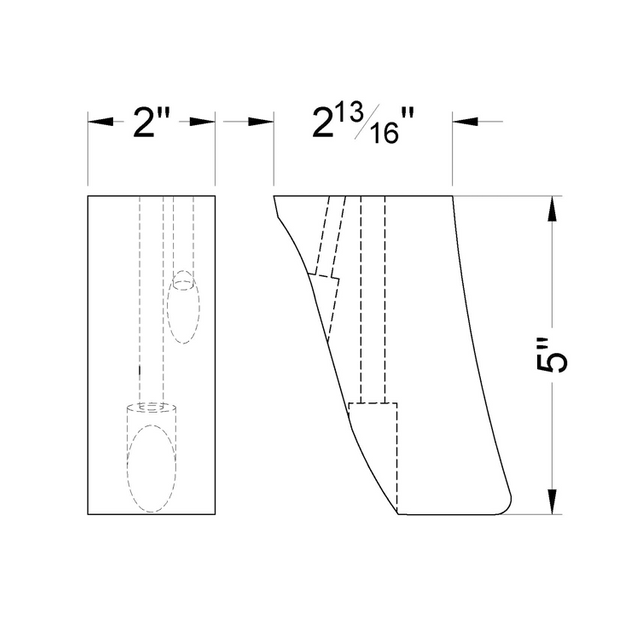 5'' Espresso Finish Curved Wooden Furniture Legs