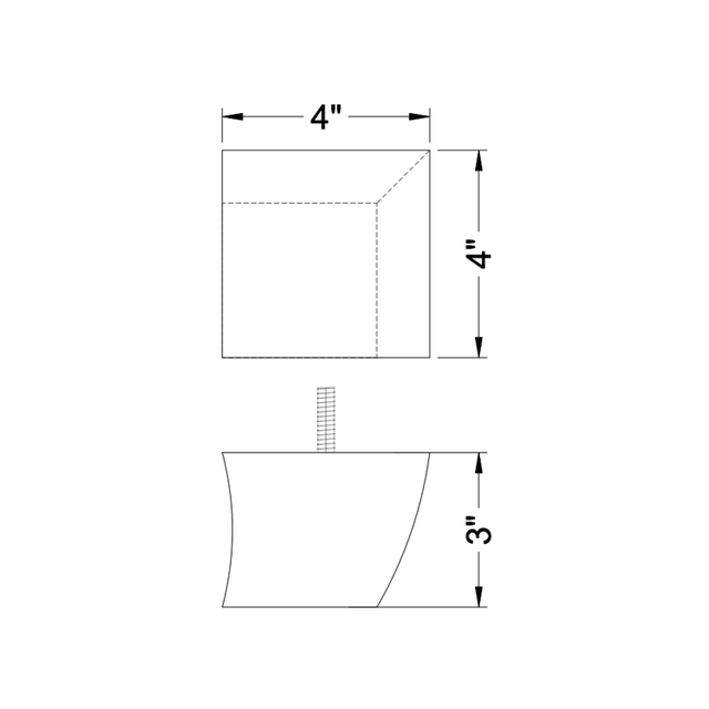 3'' Espresso Dark Corner Wooden Feet