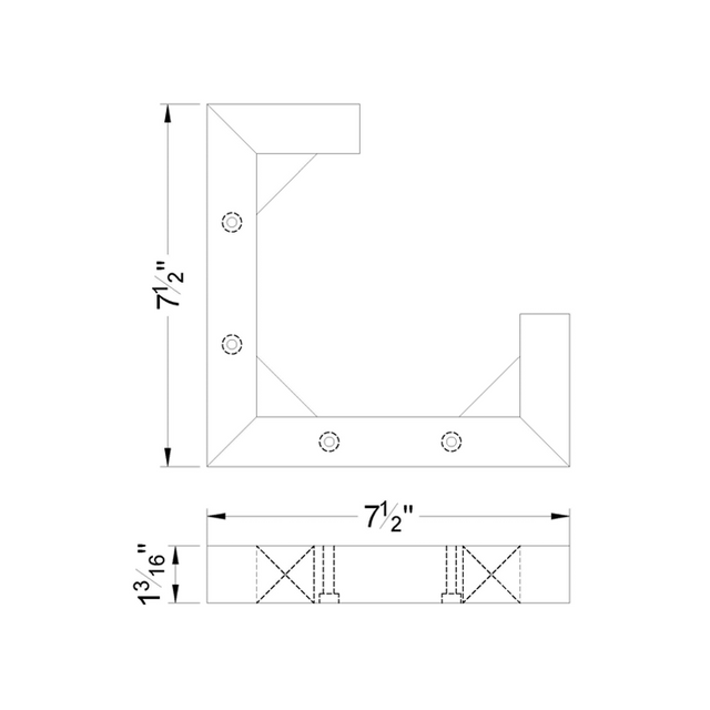1 3/16'' Espresso Brown Corner Wooden Feet