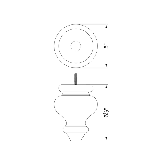 Traditional Curved Black Bun Feet