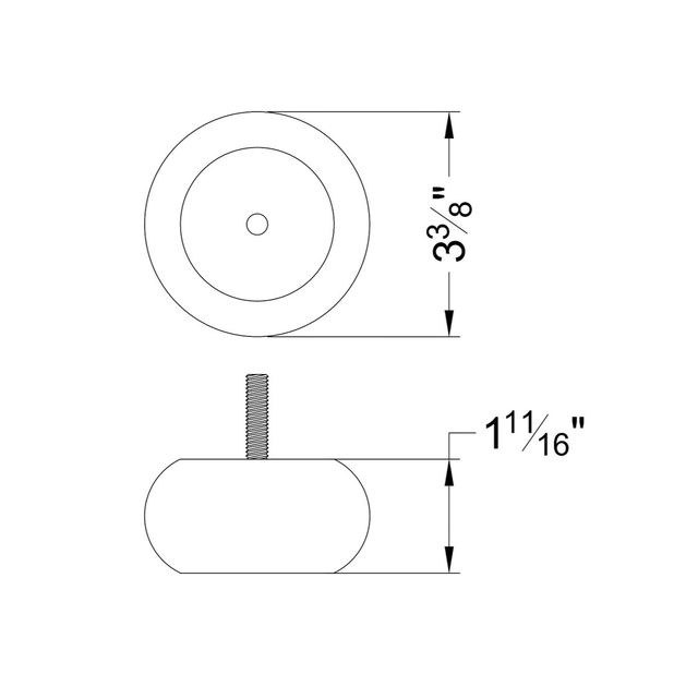 1 11/16'' Wooden Stone Finish Round Bun Feet