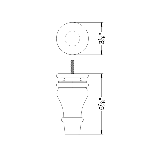 5 7/8'' H Espresso Finish Sofa legs