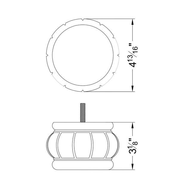 3 1/8''VALENCIA Finished Carved Turned Furniture Feet