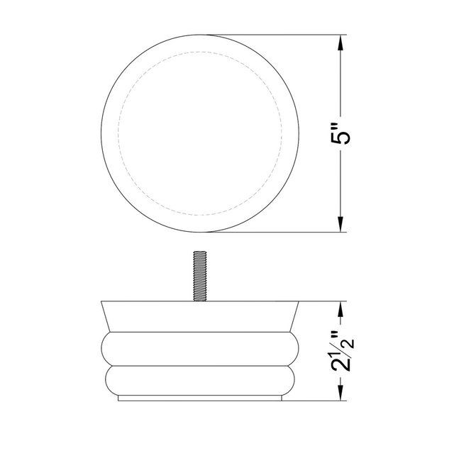 2 1/2'' Wooden Unfinished Round Bun Feet