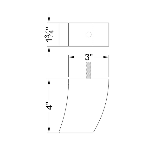 4'' Espresso Finish Curved Wooden Furniture Legs