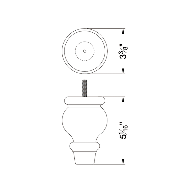 Classic Curved Black Bun Feet