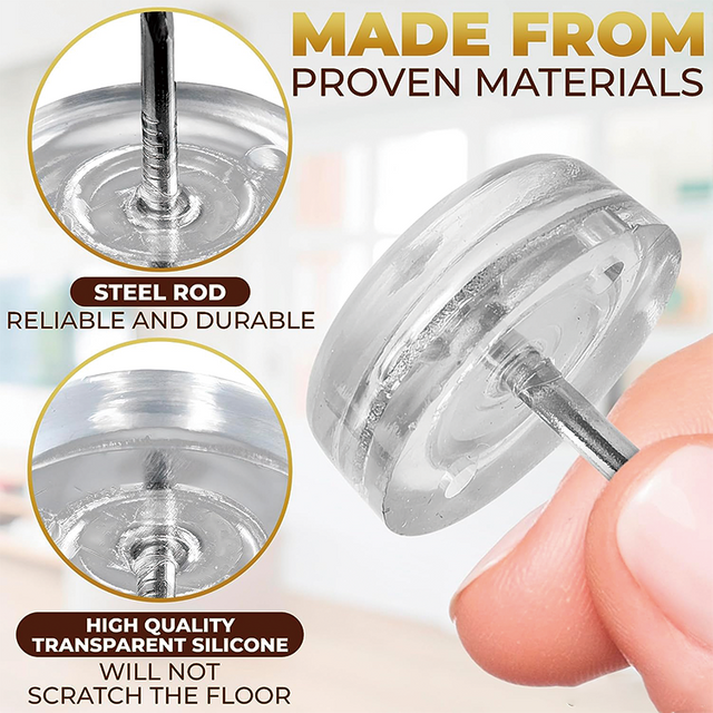 18mm X 22mm Transparent Plastic Furniture Gliders