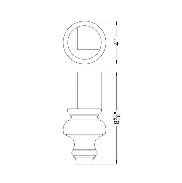 8 5/8'' Wooden Turned Furniture Leg