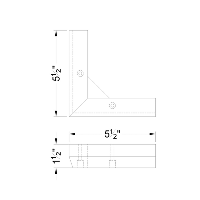1 1/2'' Black Corner Wooden Feet 