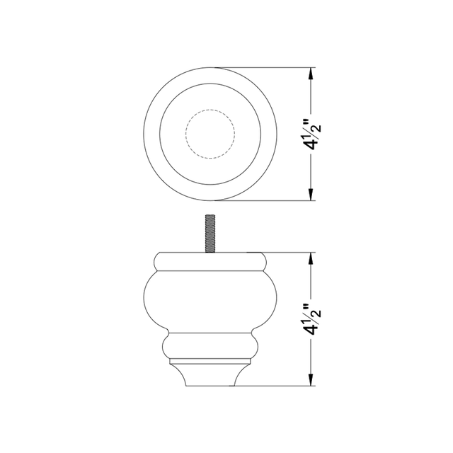 Mid-Century Black Bun Feet