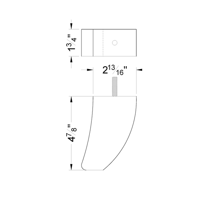 4 7/8'' Black Curved Wooden Furniture Legs