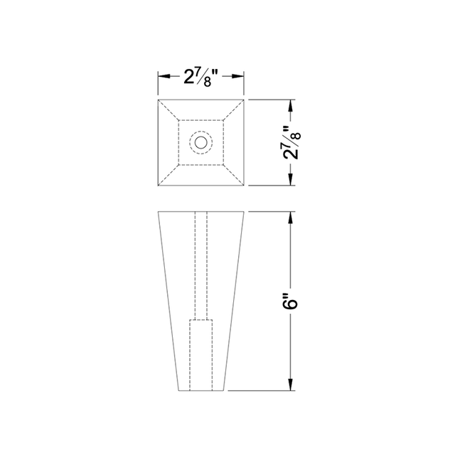 6'' Espresso Brown Square Wooden Feet