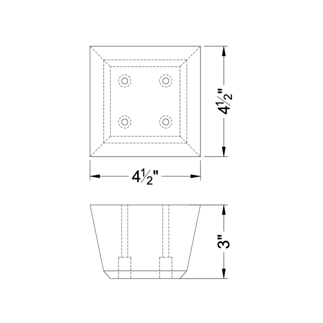 3'' Espresso Brown Square Wooden Feet