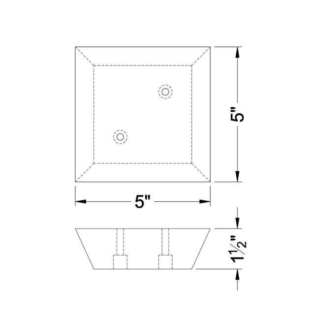 1 1/2'' Espresso Dark Square Wooden Feet