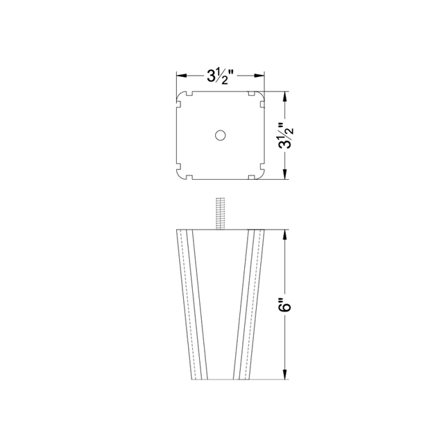 6'' Espresso Brown Carved Corner Wooden Feet