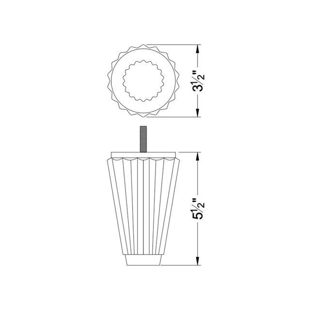 5 1/2'' Tapered Carved Bun Feet