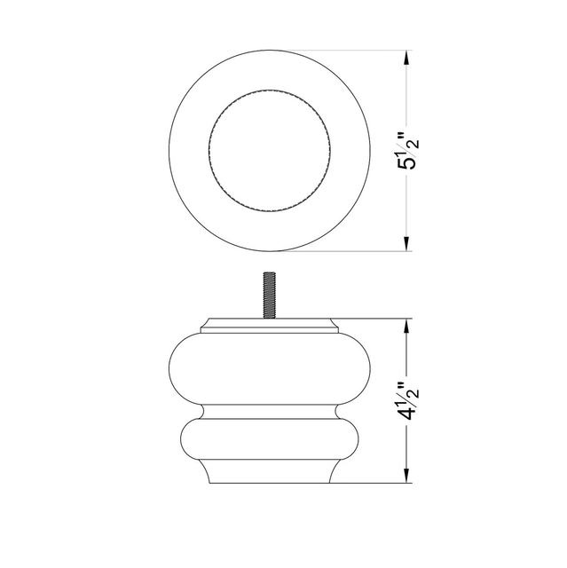 4 1/2''VALENCIA Finished Turned Furniture Feet