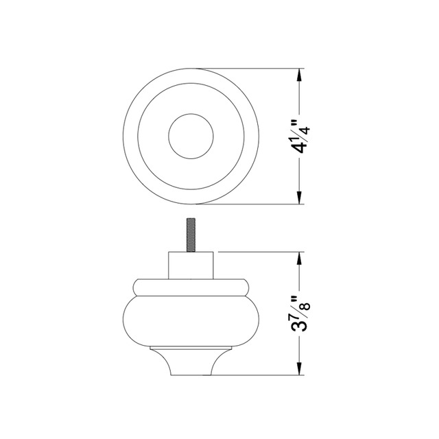 3 7/8'' Walnut finish bun feet legs
