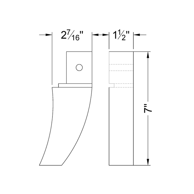 7'' Espresso Dark Finish Curved Wooden Furniture Legs