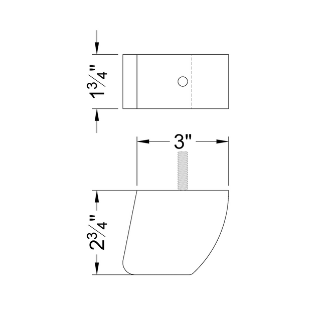 2 3/4'' Black Curved Wooden Furniture Legs