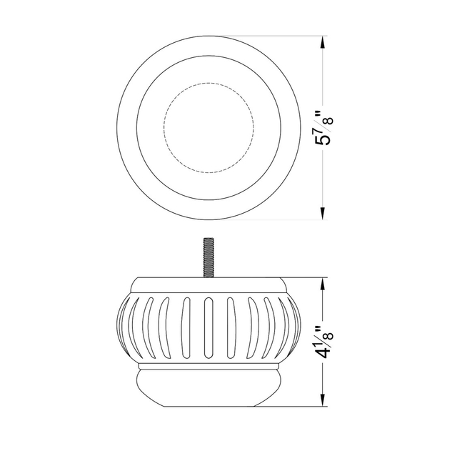 4 1/8'' Espresso Carved Bun Feet