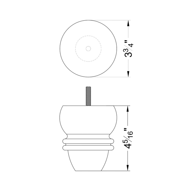4 5/16'' Wooden Natural Finish Round Bun Feet