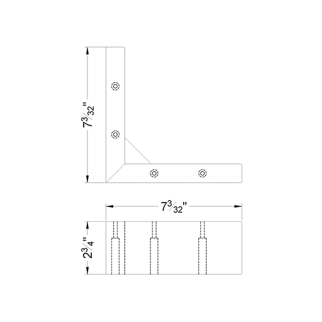 2 3/4'' Black Corner Wooden Feet