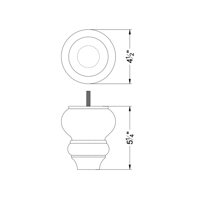 Antique Esspresso Brown Bun Feet