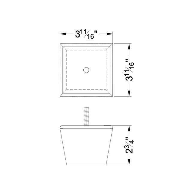 2 3/4'' Espresso Dark Square Wooden Feet