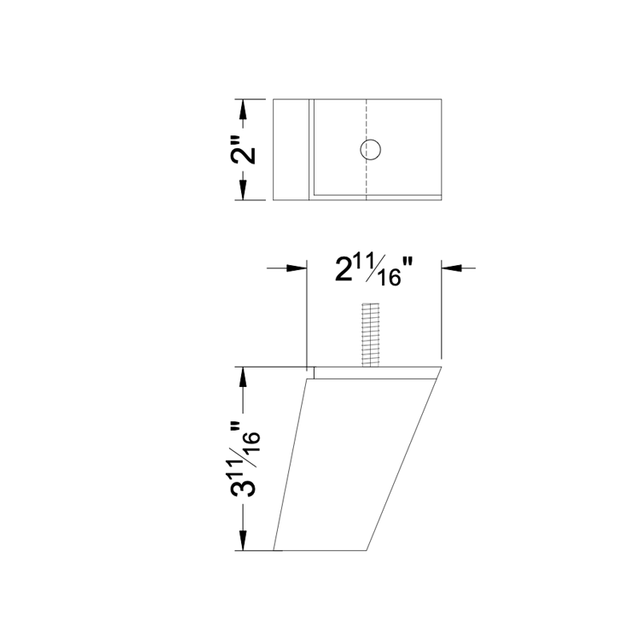 3 11/16'' Espresso Dark Corner Wooden Feet