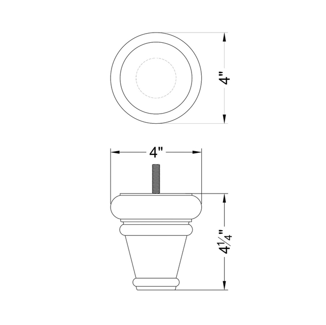 4 1/4'' Wooden Espresso Finished Tapered Furniture Feet