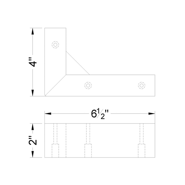 2'' Black Corner Furniture Feet 