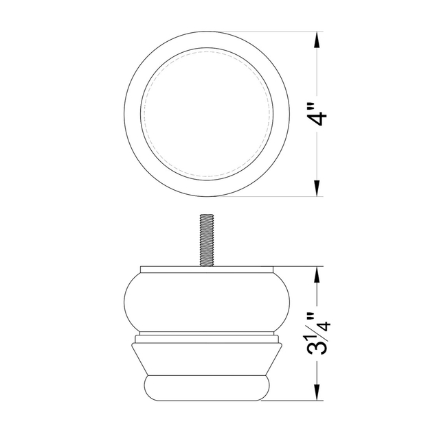 3 1/4'' Wooden Unfinished Round Bun Feet