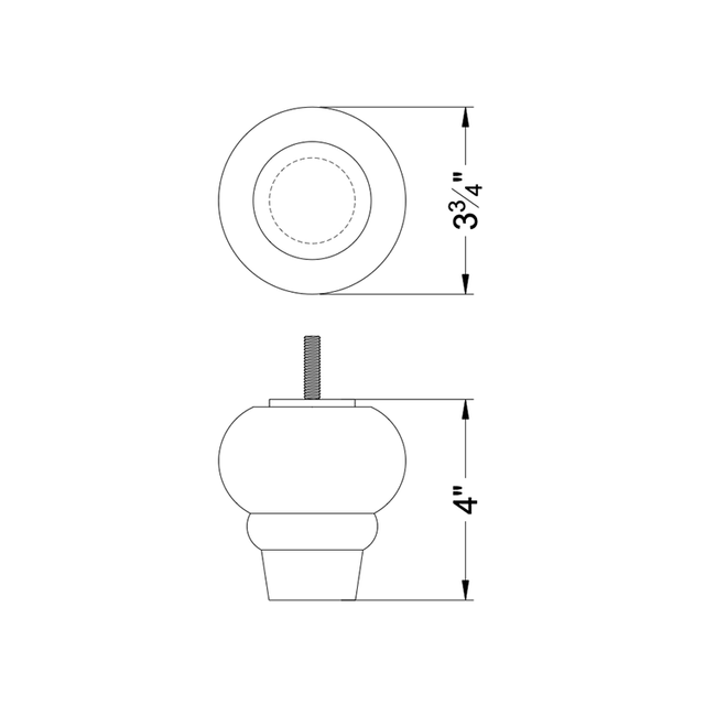 4'' Matte Black Sofa legs