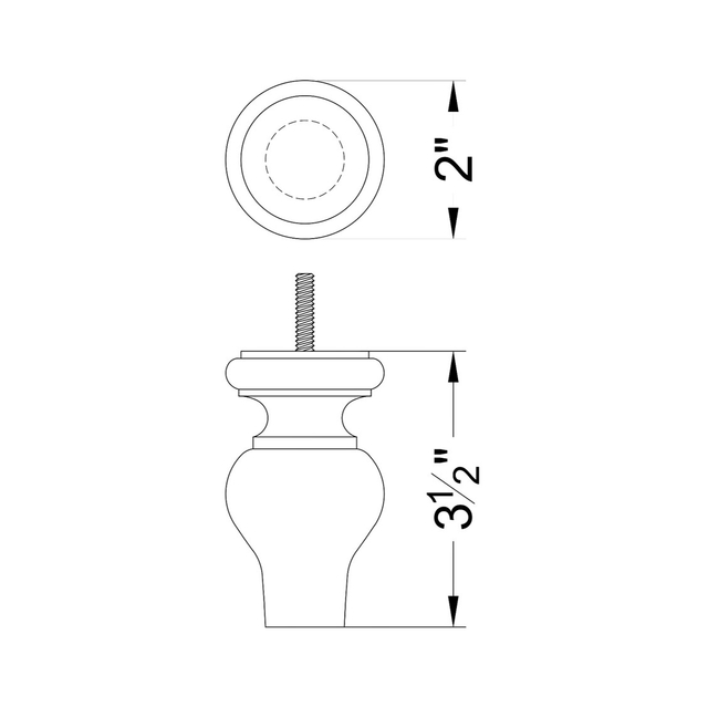 3 1/2'' Unfinished Wood Turned Bun Feet