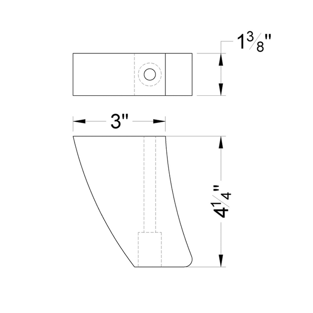 4 1/4'' Black Curved Wooden Furniture Legs