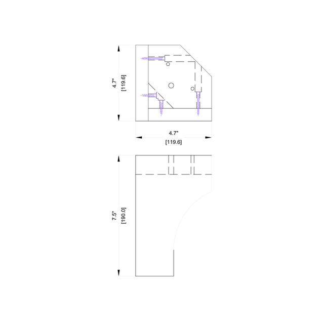 7 1/2'' Espresso Dark Corner Wooden Feet