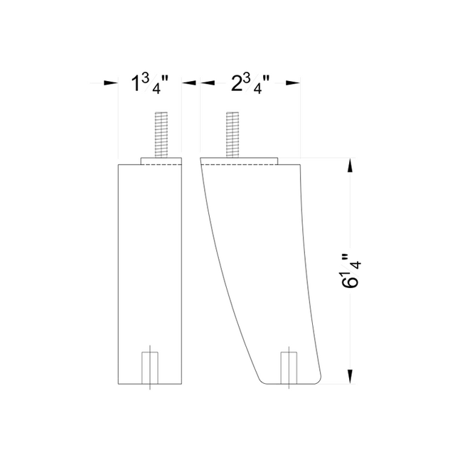 6 1/4'' Espresso Corner Wooden Feet