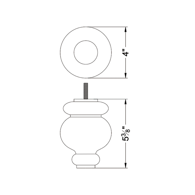 Traditional Light Brown Turned Round Bun Leg