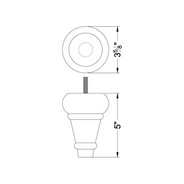 5'' Wood Black Bun Feet