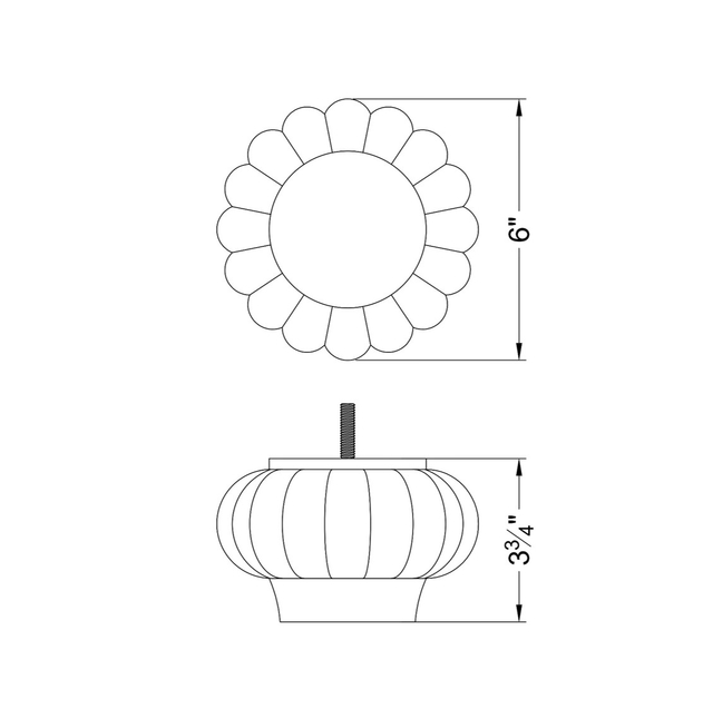 3 3/4'' Wooden Espresso Finished Carved Bun Feet