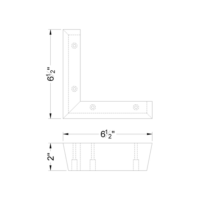 2'' Black Corner Wooden Feet